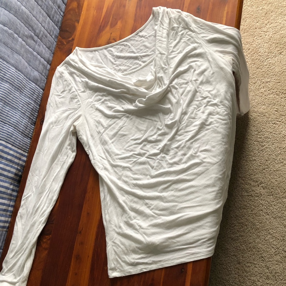 Long sleeve stretch drape T with built in tank